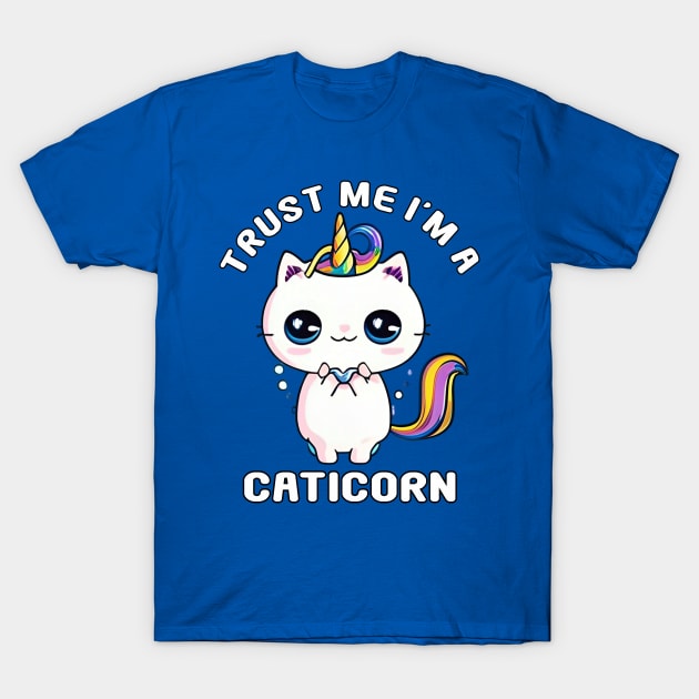 Kawaii Trust me I'm a Caticorn Unicorn Cat Kittycorn T-Shirt by Splash Graphics